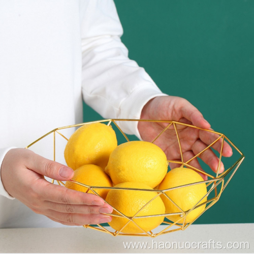 Bowl hollow out iron art fruit basket